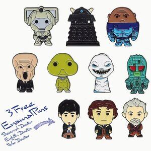 Doctor Who "Big Baddies" 10 pcs Enamel Lapel Set NWT